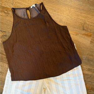 Brown Sleeveless Top